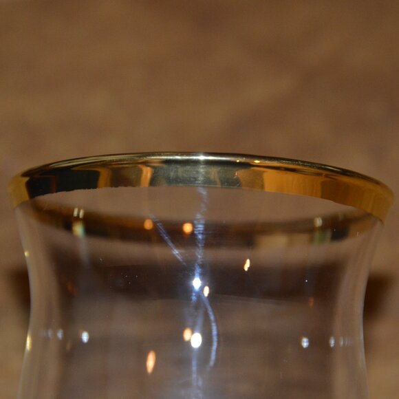 RARE RETIRED DESIGNER MACKENZIE CHILDS BLUE ROYAL CHECK GOLD WINE GLASS GOBLET - Picture 5 of 10